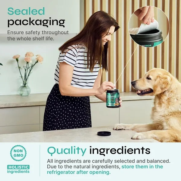 Hemp Calming Chews for Dogs – Anxiety & Stress Relief with Hemp, Chamomile & Valerian Root | Natural Chews for Travel, Fireworks & Separation Anxiety